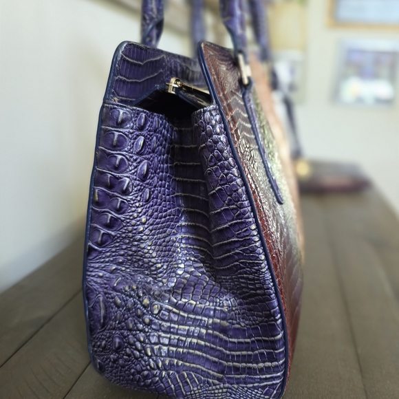 Brahmin Mini Asher Tote- Wallet In Mojave Vineyard Exclusive Embossed Leather - Picture 2 of 16